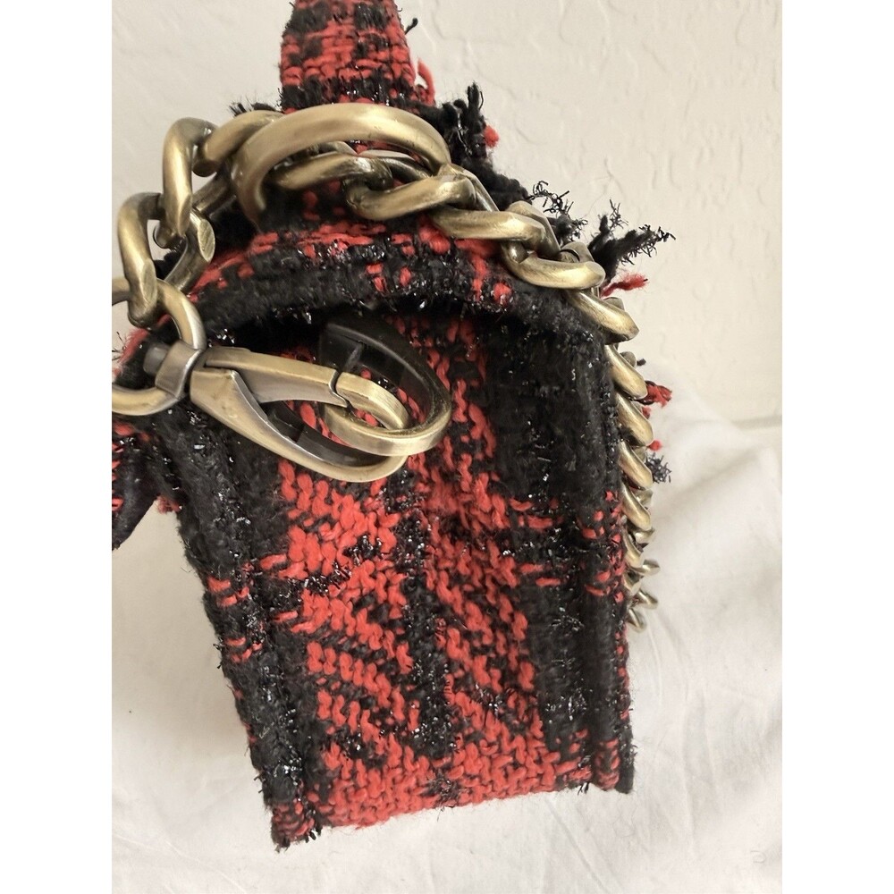 Kooreloo The New Yorker Petite Bag Red Tweed Crossbody Top Handle NEW - Picture 2 of 14